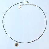 Vermeil Pendant with Sapphire and Diamond Necklace