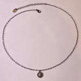 Silver Sunflower on Dainty Paperclip Chain Necklace