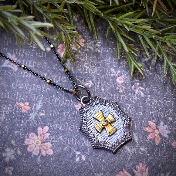 Vermeil Cross with Diamonds Necklace