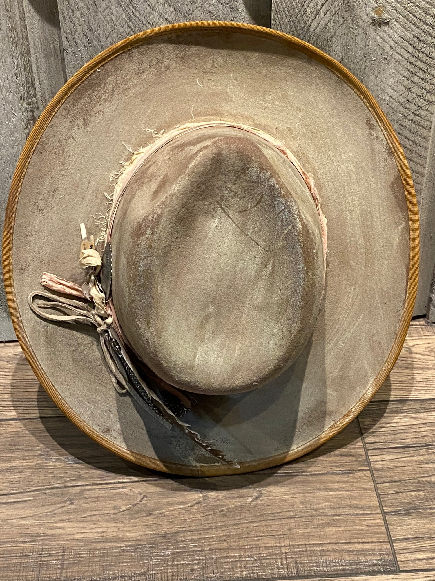 Blue Grey Hand Distressed Hat