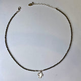 Sparkle beaded Necklace with Sterling Silver Cross