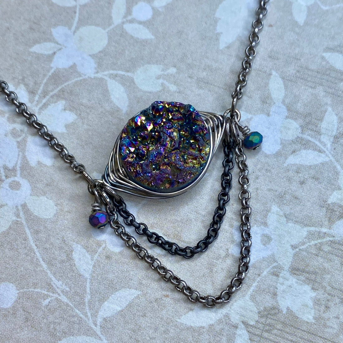 Druzy Chandelier Pendant Necklace