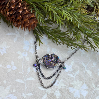 Druzy Chandelier Pendant Necklace