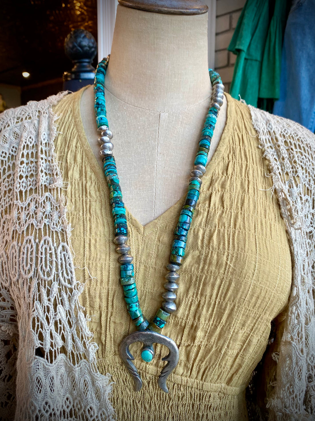 Navajo Naja on Turquoise Necklace