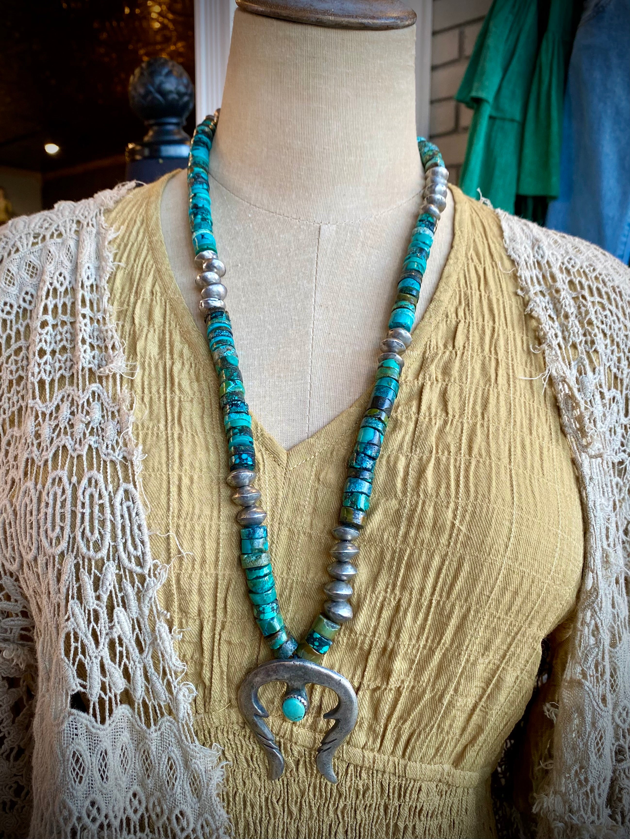 Navajo Naja on Turquoise Necklace