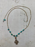 Sterling Silver Focal on Turquoise and Spirey Oyster Necklace