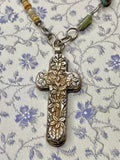 Carved Tibetan Cross Focal Necklace