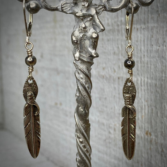 Silver Clay Feather Earring by LLD  ER 2