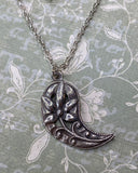 Silver Swirl with Flower Necklace