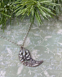 Silver Swirl with Flower Necklace