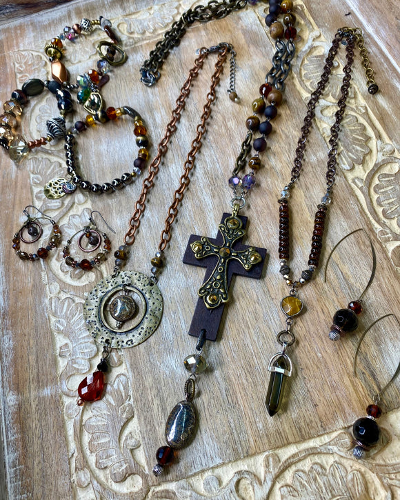 Rosary Bead Cross Jewelry Collection