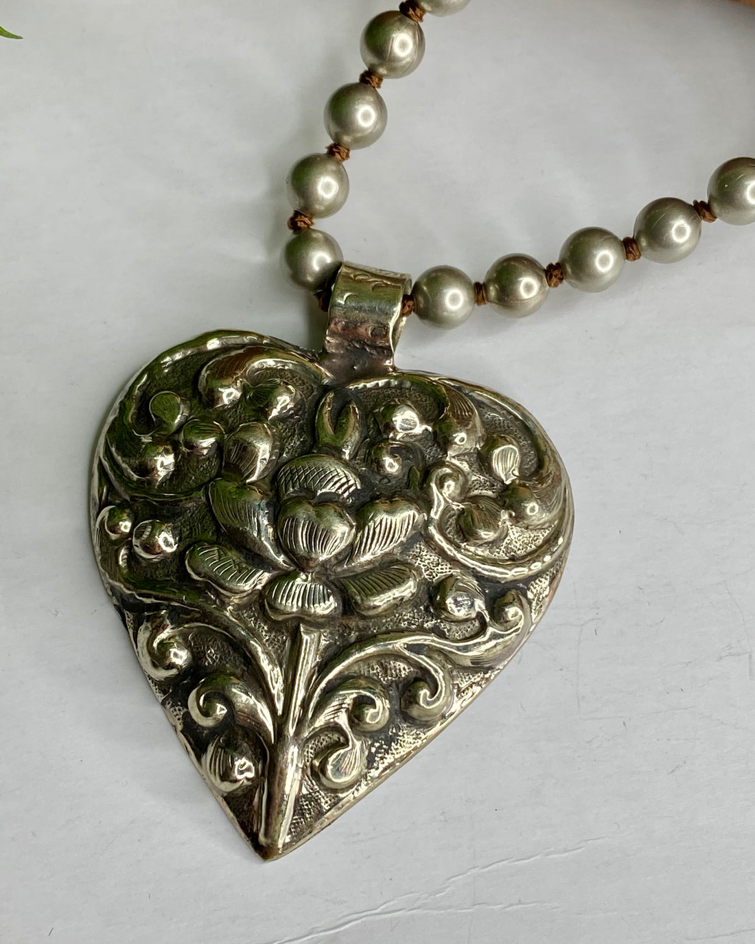 Tibetan Embossed Heart Necklace