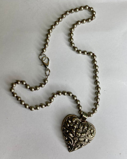 Tibetan Embossed Heart Necklace