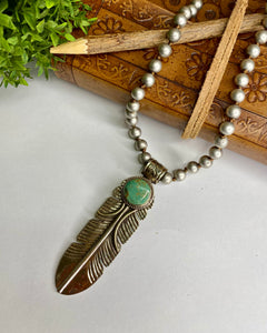Tibetan Turquoise Feather Necklace