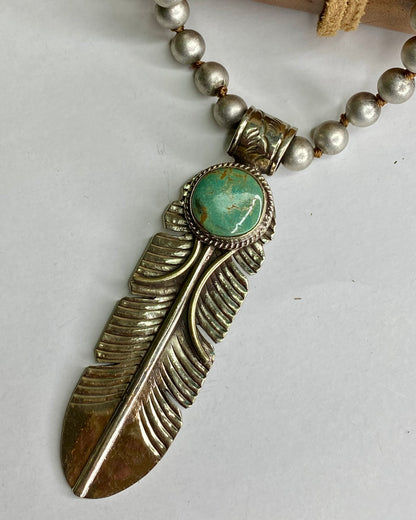 Tibetan Turquoise Feather Necklace