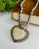 Ivory Flaming Heart Necklace