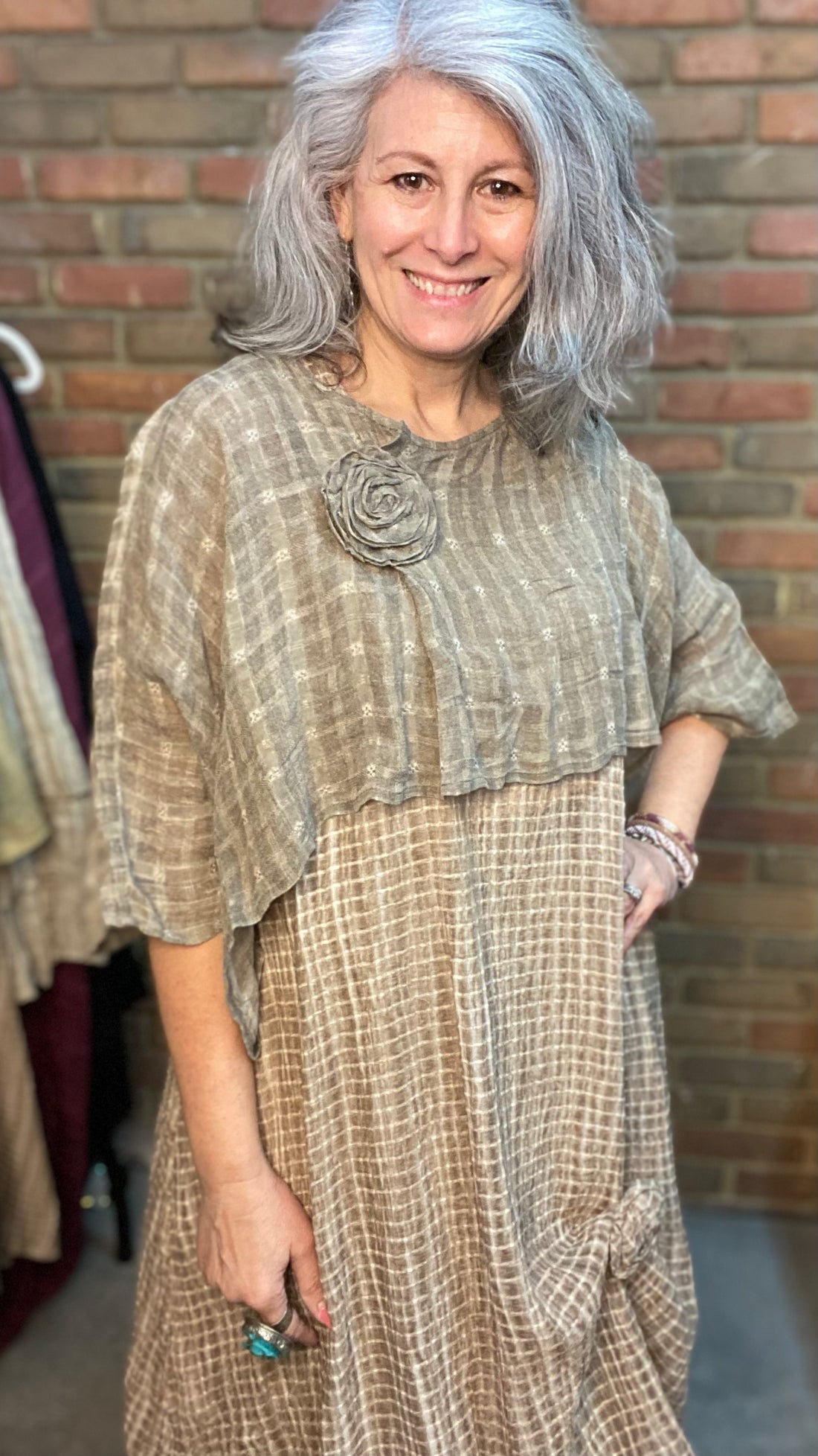 Taupe Rosette Crop Top
