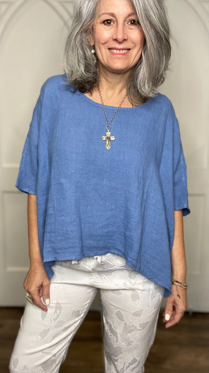 Linen Topper Pale Blue