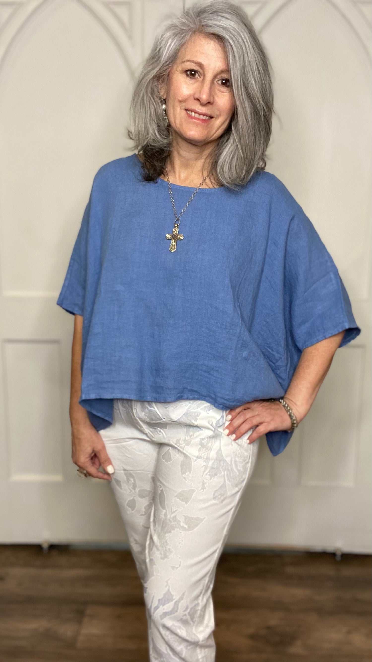 Linen Topper Pale Blue