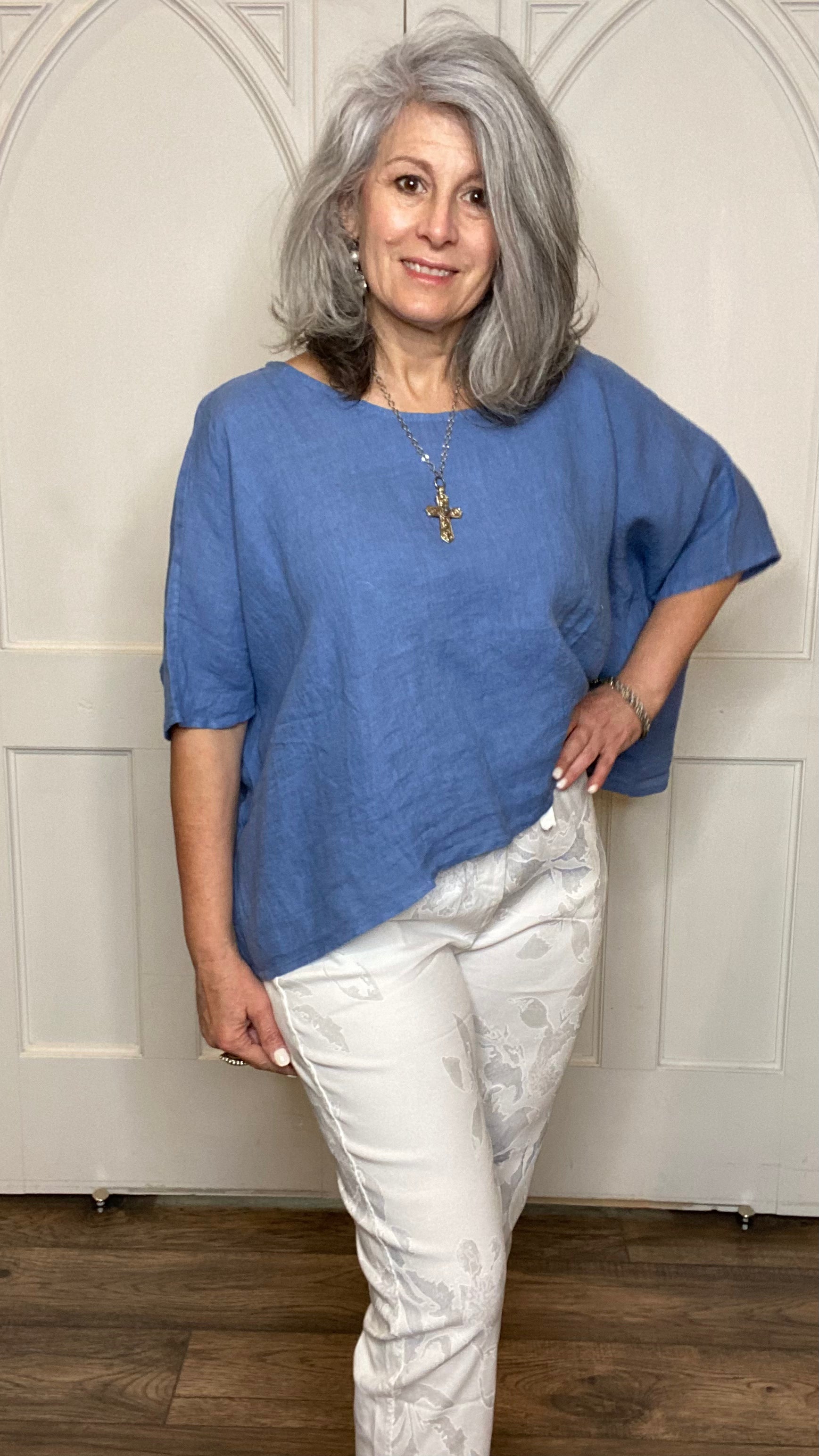 Linen Topper Pale Blue