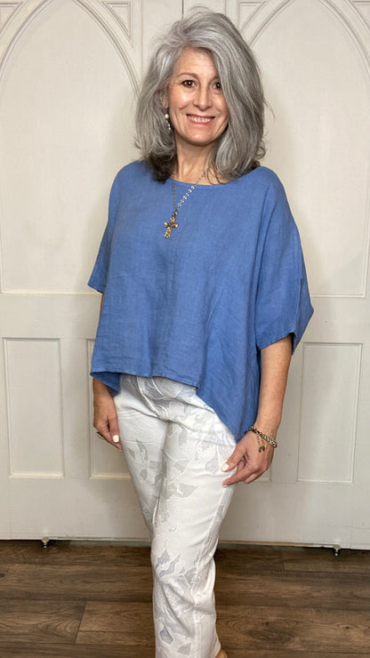 Linen Topper Pale Blue
