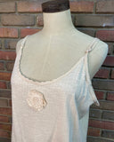 Cami with Lace Inset and Raw Edges  NATURAL