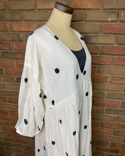 Polka Dot V Neck Dress  ONE SIZE