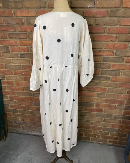 Polka Dot V Neck Dress  ONE SIZE