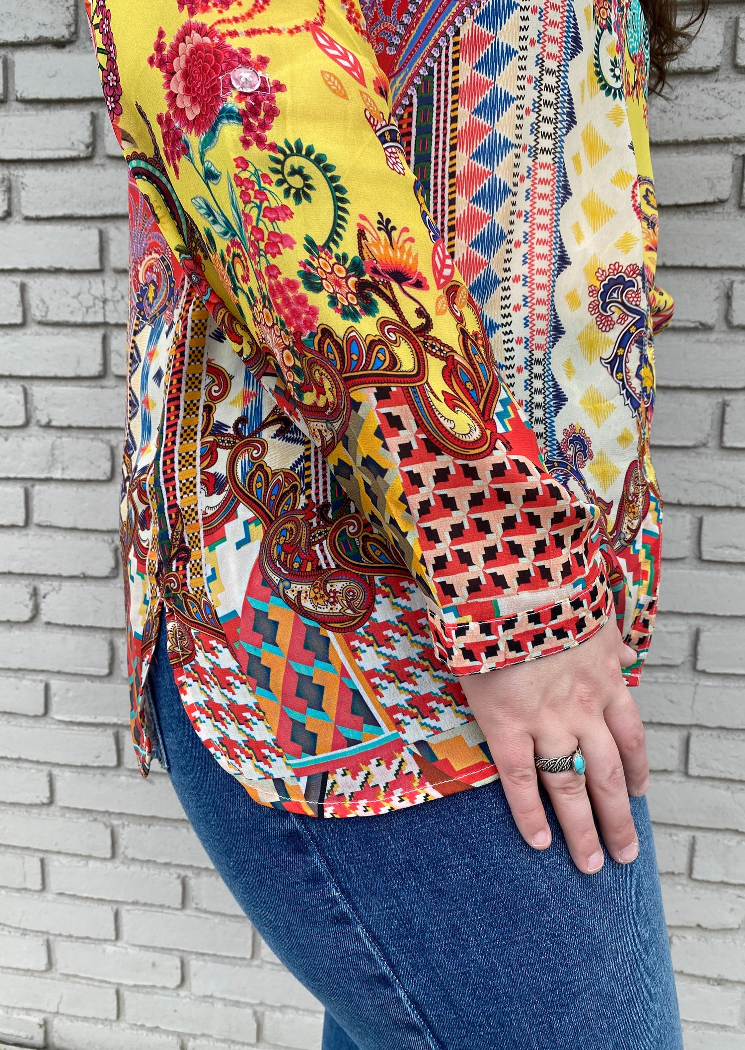Silk Abstract Tiger Print Shirt. 