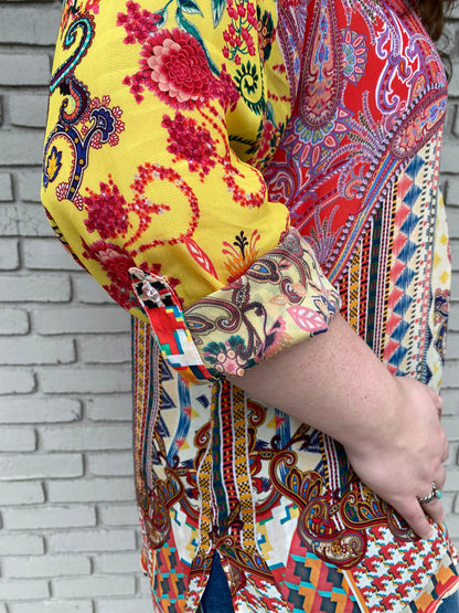 Silk Abstract Tiger Print Shirt. 