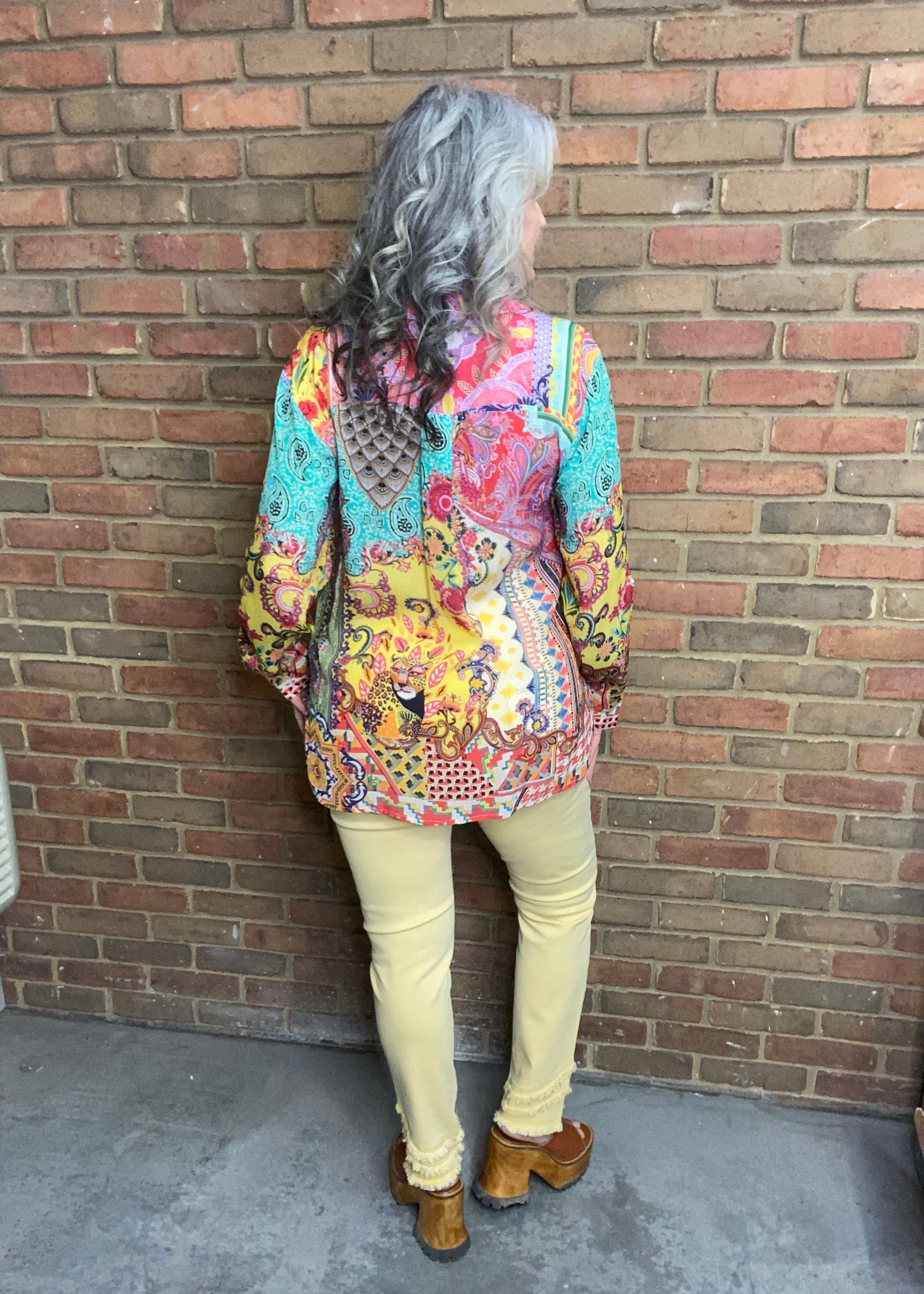 Silk Abstract Tiger Print Shirt. 