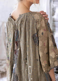 Close up pattern of Sullana Smock dress on model