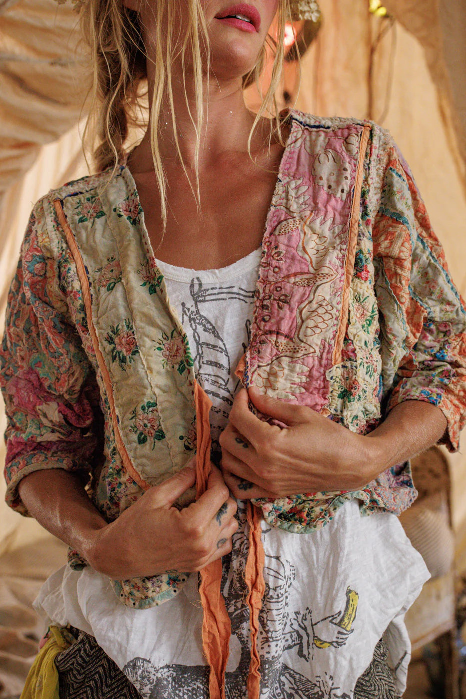 Jacket 1382 Kalamkari Andhra Jacket Wonderland
