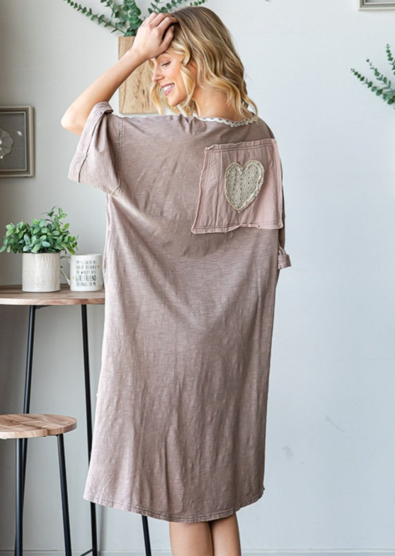 Tee Shirt LOVE Dress MAUVE 