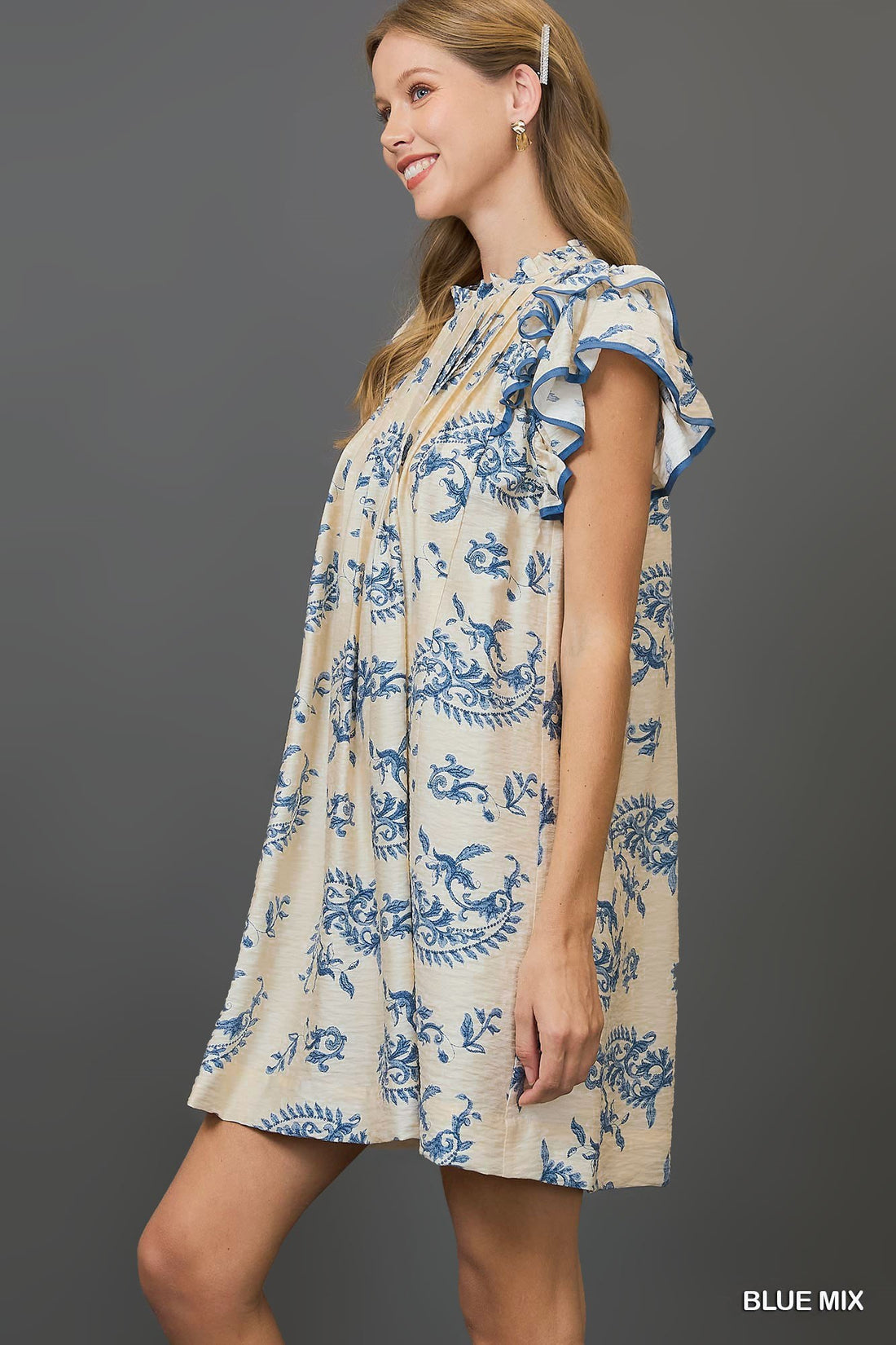 Paisley Print Mini Dress