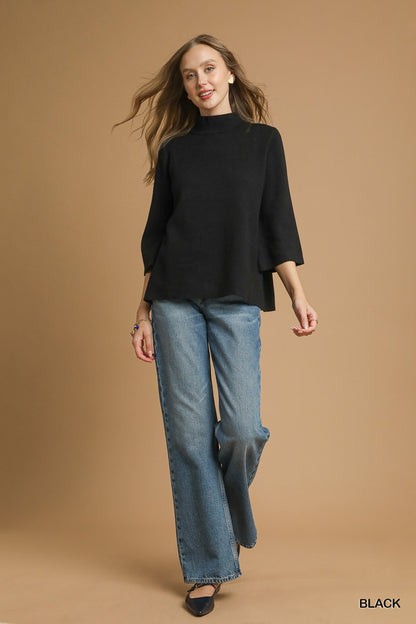 Black Mock Neck Top