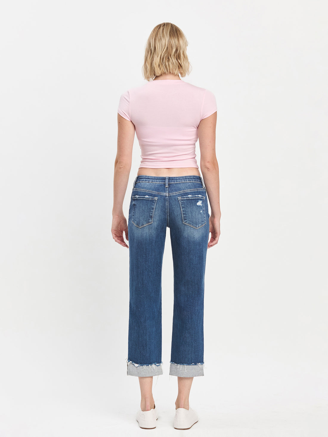 Mid Rise Cuffed Boyfriend Jeans