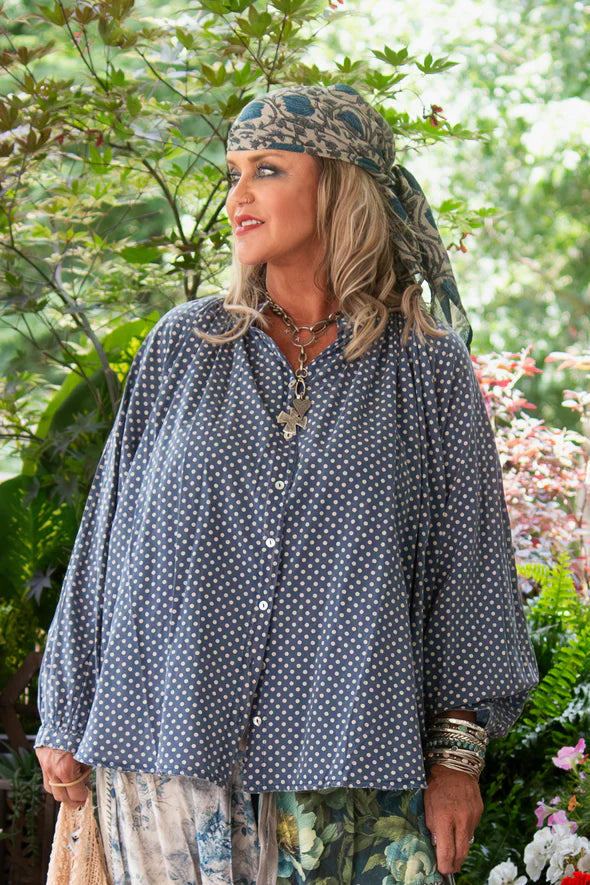 Sweet Nothings Top - Navy Dot