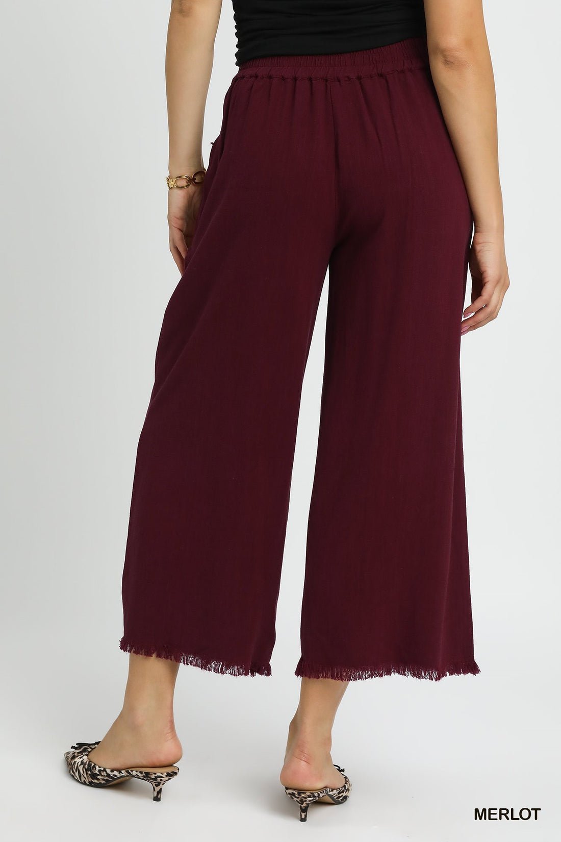 Charcoal Wide Leg Linen Pant
