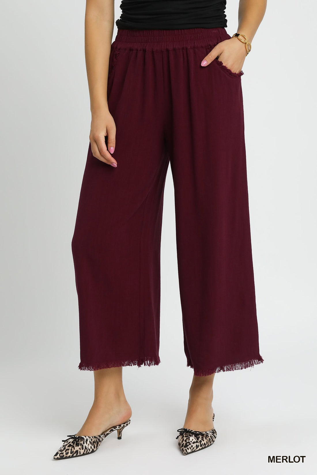 Charcoal Wide Leg Linen Pant