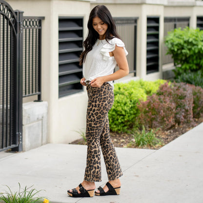 Leopard Kick Flare Pant
