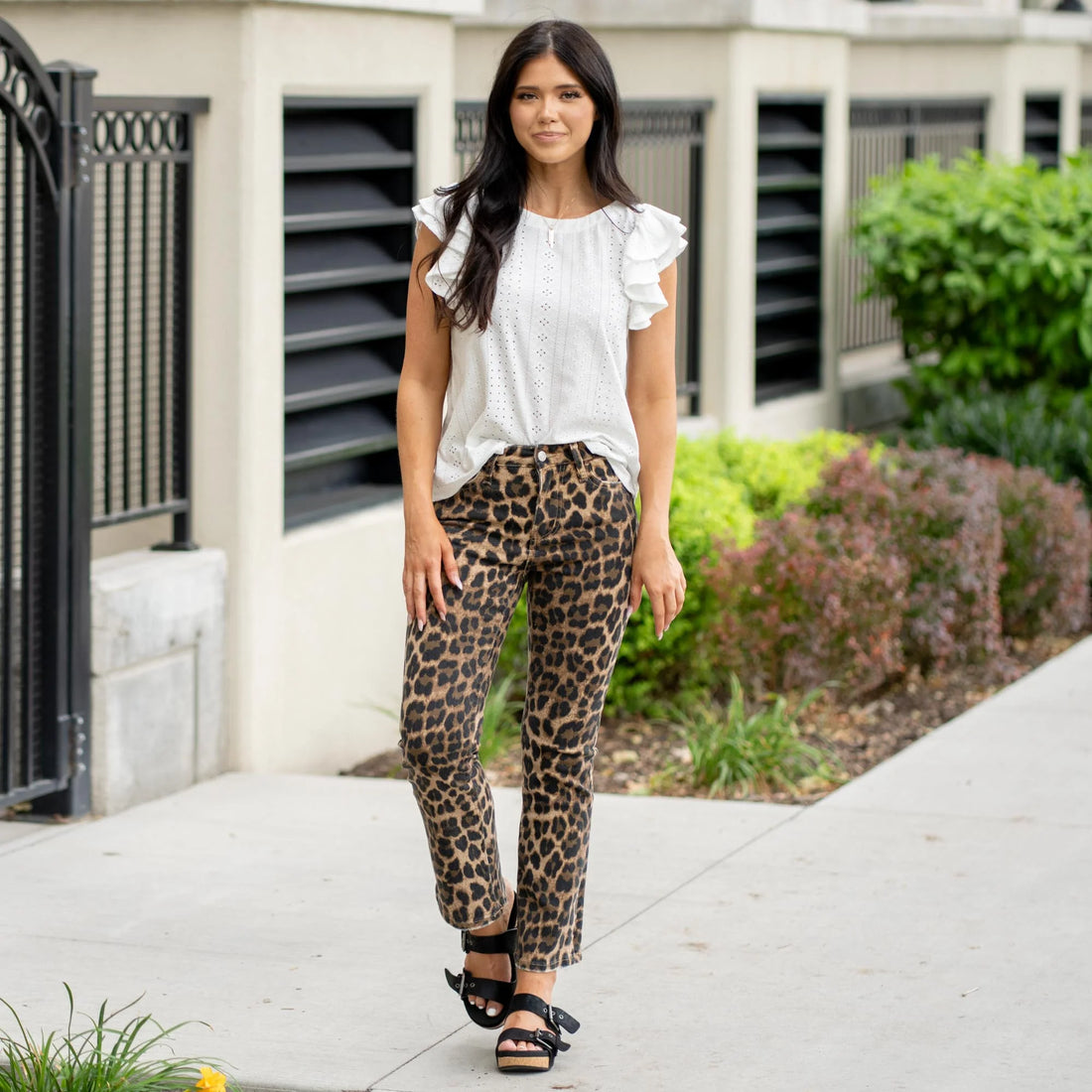 Leopard Kick Flare Pant