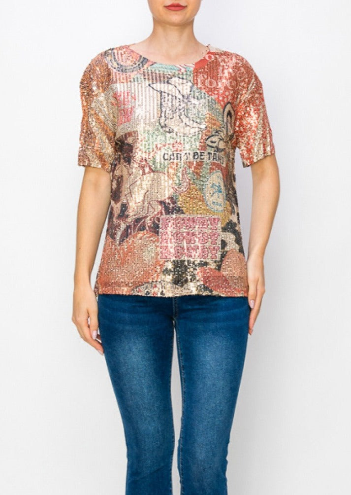 Howdy Sequin T-Shirt Top 