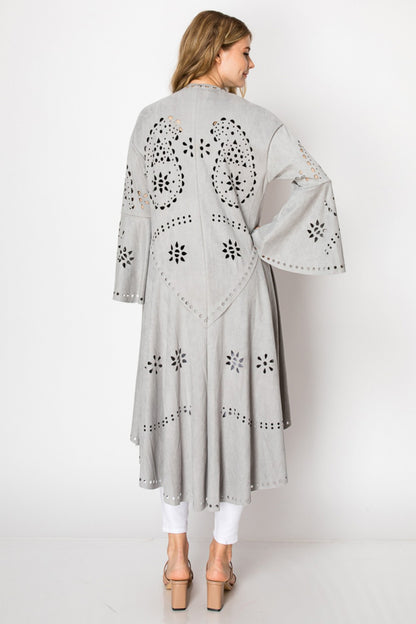 Grey Suede Laser Cut Jacket