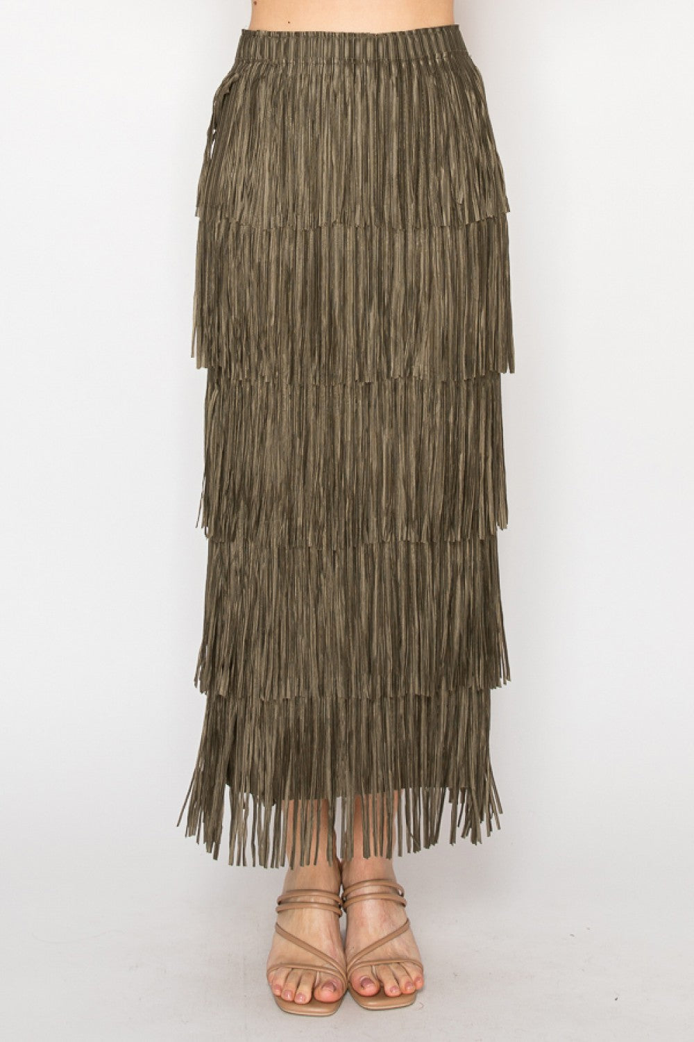 Layered Fringe Tiered Skirt