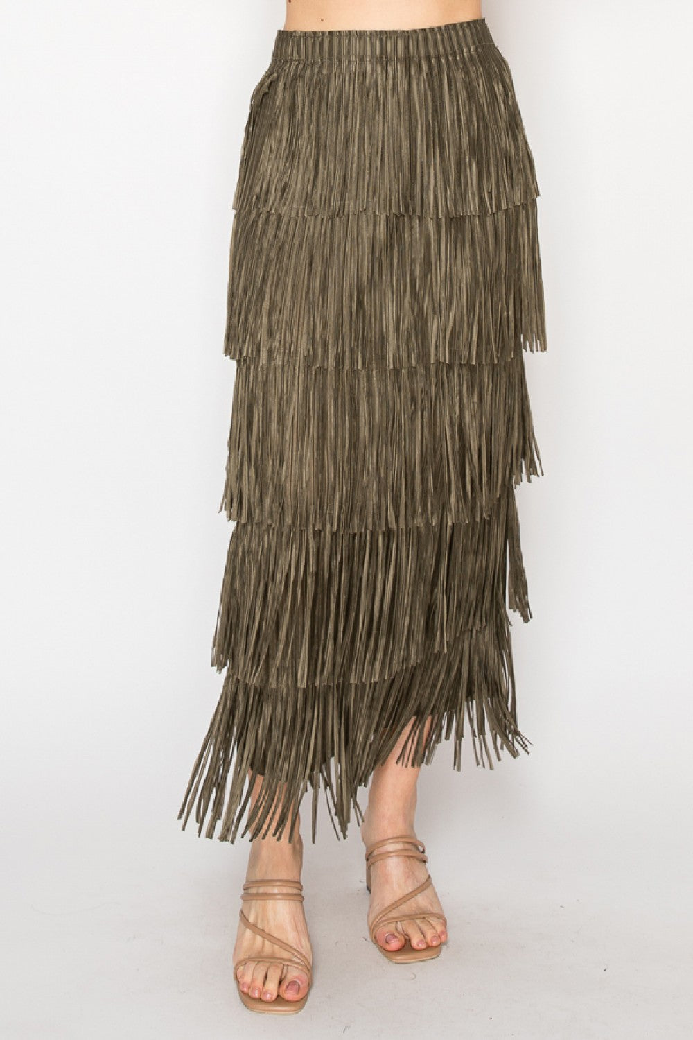 Layered Fringe Tiered Skirt