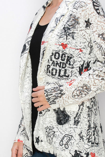 Lace and Sequin Rock n Roll Jacket 