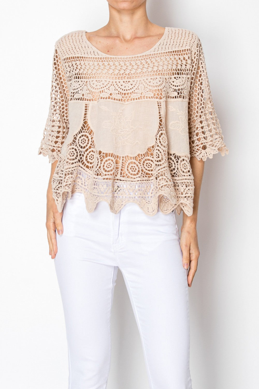 Dusty Rose Lace Crochet Top