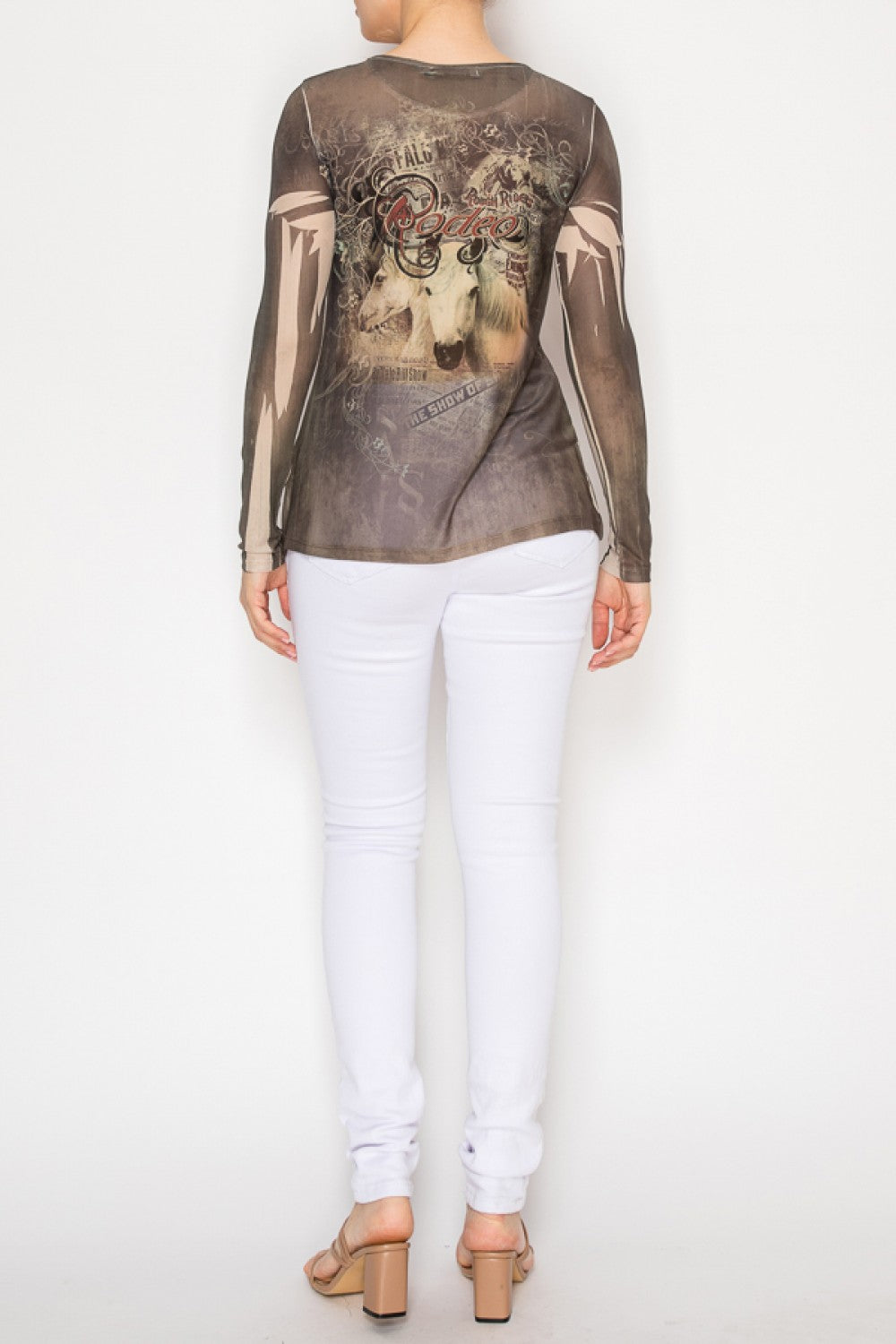 Long Sleeve Mesh Top Rodeo