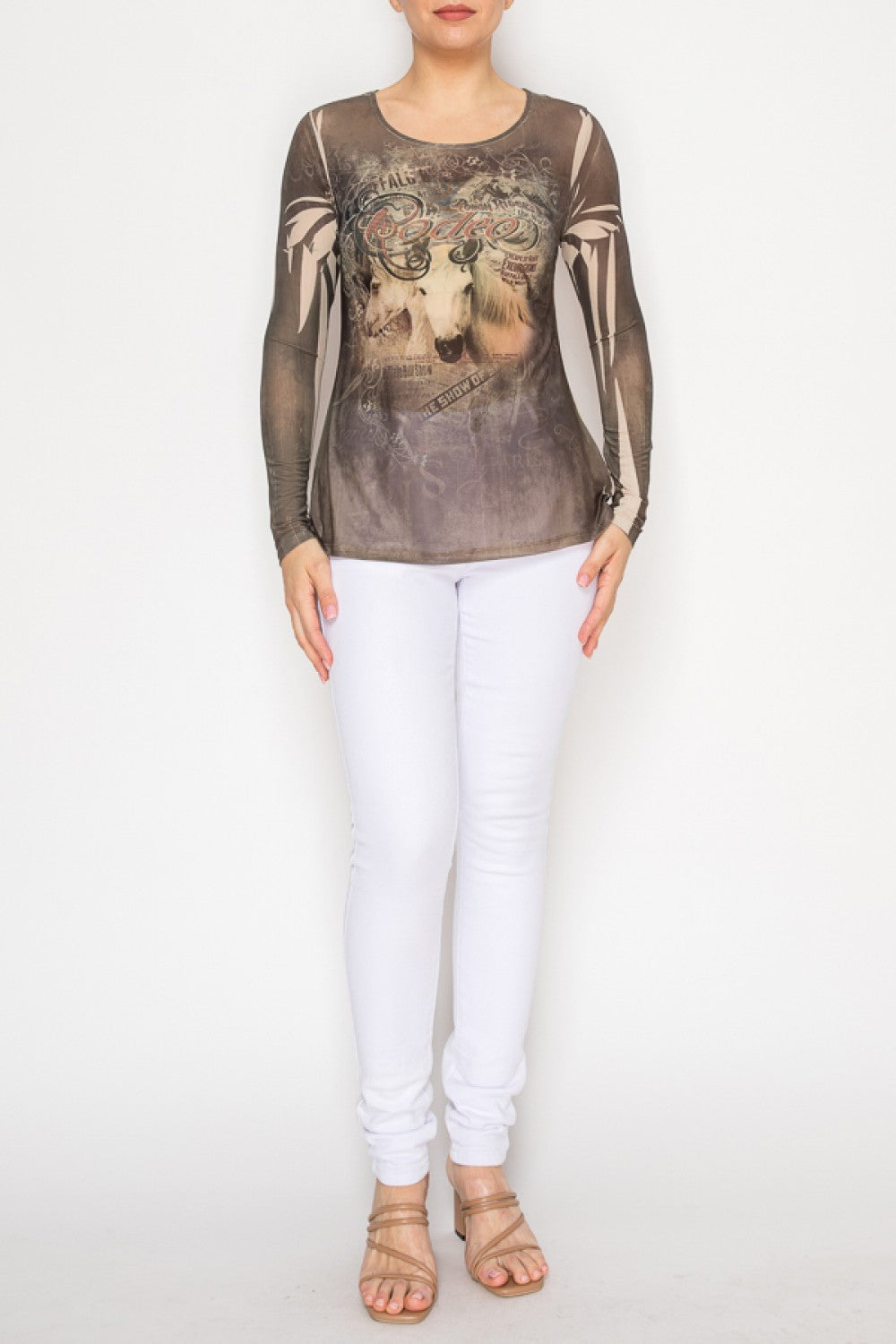 Long Sleeve Mesh Top Rodeo